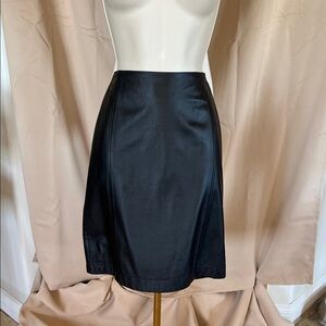 Anne Taylor Loft black Leather A-Line Skirt